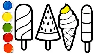 Ice Cream Drawing, Painting & Coloring for kids and toddlers | Icecream drawing for kids