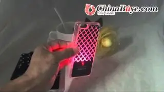 Grid Pattern Calling Sense Flash LED Color Changing Protective Back Case for iPhone 5c
