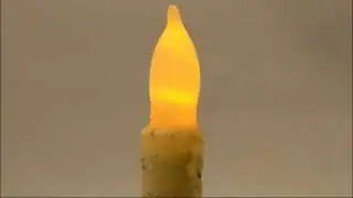 Cream Battery Taper with Flickering Flame