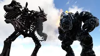 Bionic Fire Rock Elemental vs. Resurrected Golem | ARK 