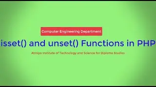 isset and unset functions in PHP with Bhumika Zalavadia