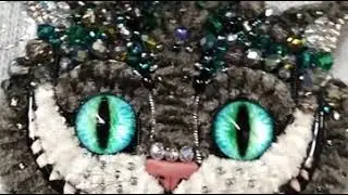 Чеширский Кот. Брошь ручной работы.