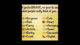 since everyone hates me i totally know what u think of me
