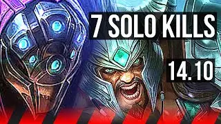 JAX vs TRYNDAMERE (TOP) | 11/1/1, 7 solo kills, Dominating | KR Grandmaster | 14.10