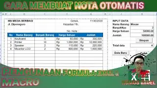 Tutorial #34 Mudah Membuat Nota di Excel