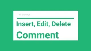Microsoft Excel 2019: Insert, Edit and Delete Comments || Easier to Learn || Mr Monitor