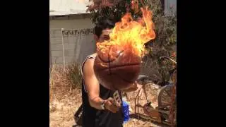 Flaming Basketball Trick