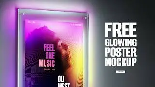 Free Glowing Poster Mockup Presentation
