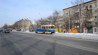 Служебный трамвай № 969 на Технической в Екатеринбурге