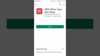 INSTALLING WPS OFFICE IN YOUR ANDROID PHONE | WORD | EXCEL | POWERPOINT