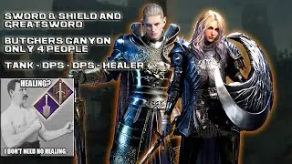 Throne and Liberty - Butcher's Canyon only 4 People Speed Run.. ( lvl50 ) SNS & GS POV