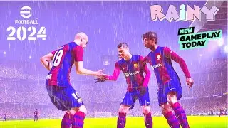 eFootball 2024 Rain Gameplay Man United vs Barcelona [4K] PC