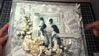 12x12 Wedding Scrapbook Layout: Another I Am Roses challenge!