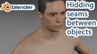 Hidding a seam between to objects in Blender (smoothing normals)