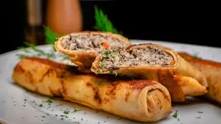 Блины с начинкой из курицы и грибов #shorts