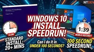 Windows 10 speedrun - installing in 100 seconds