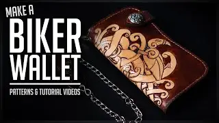 Making a LEATHER BIKER WALLET / Long Wallet