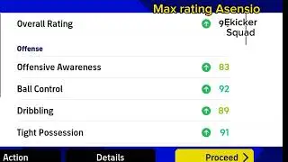 Marco Asensio Max Rating।#efootball #pes2021 #asensio #youtubevideo