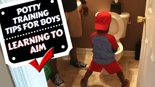 EASY POTTY TRAINING A BOY TIPS || Standing Up & Learning How to Aim
