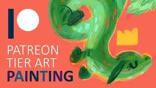 Painting Dragon Patreon Tier Art - Twitch Stream