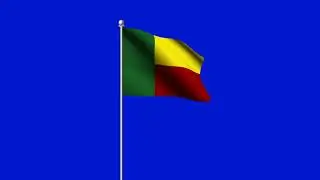 Benin Flag Blue Screen | Benin Flag Waving Green Screen | blue screen | chroma key