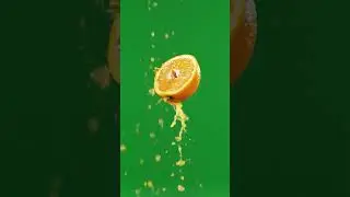 Citrus Splash Magic! 🍊 Orange Juice Burst on Green Screen #asmr #fruits #greenscreen #shorts