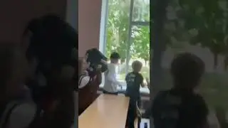 Наши одноклассники выкинули портфель в окно 
