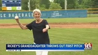 Branch Rickey's Granddaughter Throws Out First Pitch
