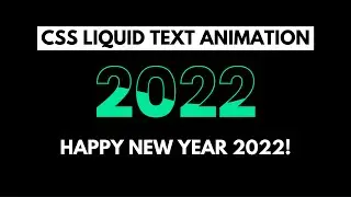 Water Wave Liquid Text Animation using CSS Only!