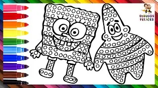 Dibuja y Colorea Un Bob Esponja Y Un Patricio Estrella POP IT 🧽🐙🌊🔴🟠🟡🟢🔵🟣🌈 Dibujos Para Niños