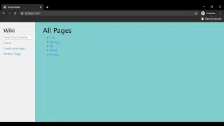 Project 1: Wiki (2020) | edX Course | CS50: Web Programming with Python and JavaScript | Harvard