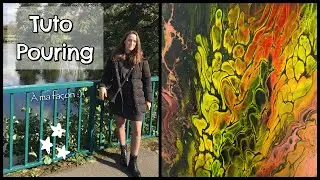 🌈 TUTO Peinture d'automne ACRYLIQUE POURING Technique Flip cup Fluid art Dripping 2020 SABCREATIONS