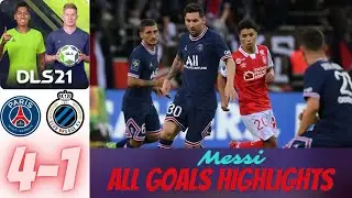 PSG vs CLUB BRUGGE | Messi all Goals Similar in DLS 21 | UEFA Champions League 2021/22 | Highlights