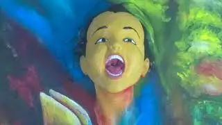 Sita - Canvas painting with 3d printed model | Technology meets Art