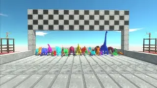 50 Neon Units Speed Race Tower Survival - Animal Revolt Battle Simulator