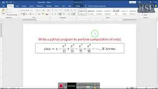 GE8161 Problem Solving and python Programming Laboratory 21   Printing sin series