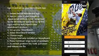 MoonBoard How To - Sign in and Set Up your MoonBoard App