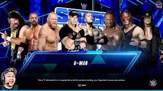 SMACKDOWN 8-Man MATCH - WWE 2K23 on PlayStation 4 Slim 