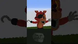 TROLLFACE (FNAF) Foxy Building NOOB VS PRO #minecraft #fnaf #foxy #shorts