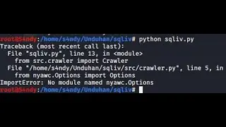 Fix ImportError: No module named nyawc.Options SQLIV in Kali Linux