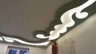 Необычный потолок из гипсокартона...заканчиваем мо