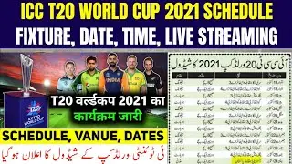 ICC T20 World Cup 2021 Schedule | ICC T20I World Cup 2021 Fixture, Vanue, Date, Time, Broadcasters