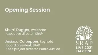 SRAP Live 2021: Building a Socially Responsible Food Future: Opening Session
