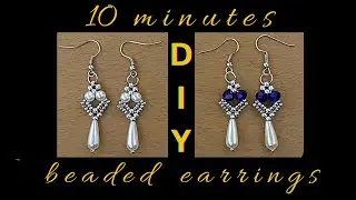 DIY earrings in 10 minutes. Beads earrings making. Beading tutorial