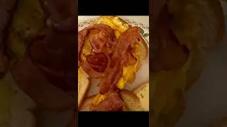 Bacon and eggs sandwich for breakfast