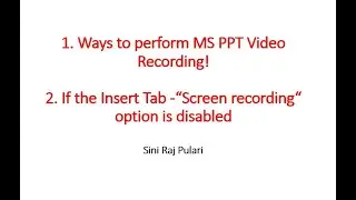 Ways to make MSPPT Video Recording! and solution to enable Screen Recording option if i disabled!