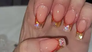 Glitter russian French/ ploygel nail