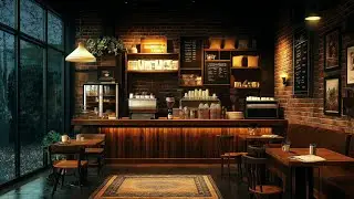 Relaxing Jazz Music Playlist in a Cozy Coffee Shop on a Rainy Day for Study, Relief Stress