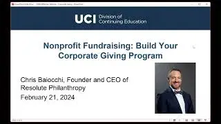 Nonprofit Fundraising: Build Your Corporate Giving Program (Webinar)