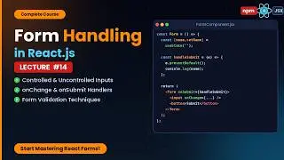 Form Handling in React JS 🔥 | Controlled Components & Form Validation Explained | Coding Aces #14